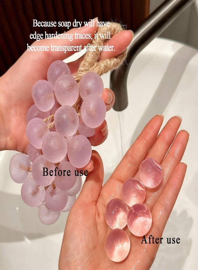 FREEORR Purple Grape Soap on a Rope, Cold-Process Bath Soap, Handmade Grapes Cluster Shaped Soaps, Decorative and Aromatic Artisan Soaps, DIY Home Decor and Gift Choice for Fresh Air, Washing Hands - Image 3